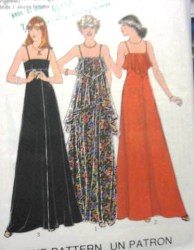 1786 STYLE LONG STRAPPY  EMPIRE FLARE FLOOR DRESS PATTERN 10; 12 CHOICE